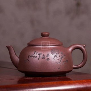 《笠帽》宜兴紫砂壶工艺美术师纯手工全底槽青泡茶壶茶具