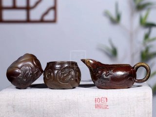 《柴烧分茶器主人杯》宜兴本山段泥（柴烧）紫砂壶纯手工茶壶茶具