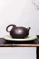 《茗香石瓢》宜兴紫泥料紫砂壶工艺美术师手工收藏茶壶茶具