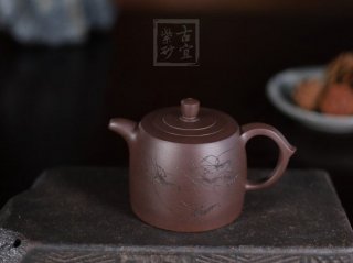 《井栏》宜兴紫砂壶工艺美术师手工紫泥井栏紫砂壶茶具