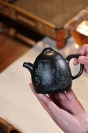 《秦权》茶壶工艺美术师手工紫砂壶泡茶器宜兴黑料秦权茶具