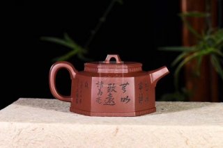 《六方金钟》宜兴高级工艺美术师手工黄龙山底槽泡茶壶六方茶壶茶具