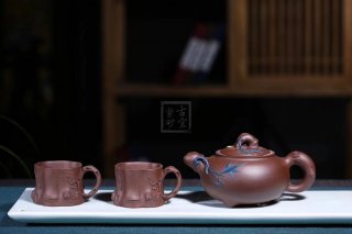 《松竹梅》紫砂壶宜兴高级工艺美术师手工泡茶壶紫泥茶具茶壶