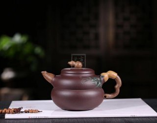 《福禄》宜兴紫砂壶葫芦紫砂泡茶壶紫泥手工工艺美术师紫砂茶具