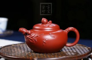 《寿桃壶》宜兴工艺美术师紫砂壶老师手工圣桃茶壶圣桃泡茶壶