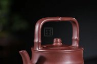 《新竹提梁》紫砂茶具茶壶工艺美术师纯手工新竹提梁底槽青