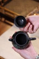 《秦权》茶壶工艺美术师手工紫砂壶泡茶器宜兴黑料秦权茶具