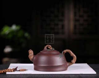 《君子竹》宜兴紫砂壶工艺美术师手工紫泥泡茶壶茶具