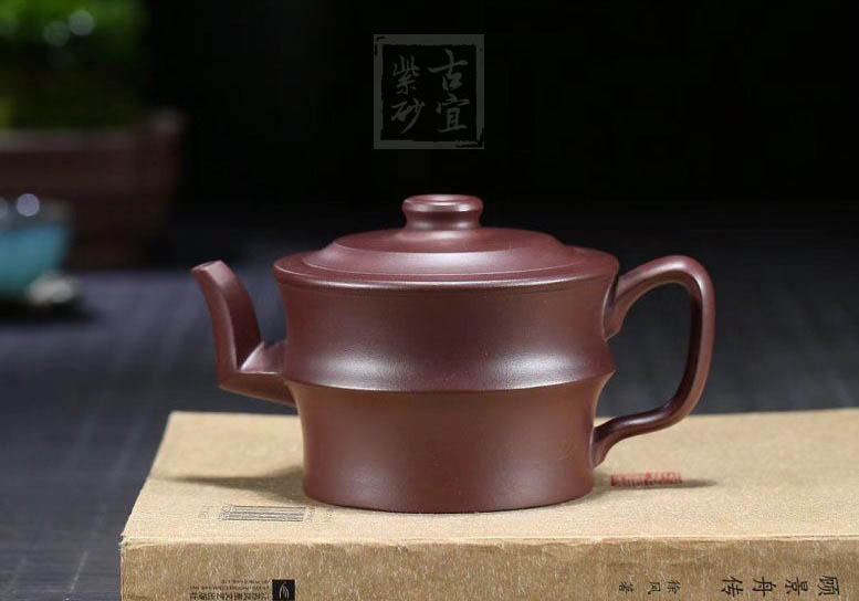 《竹段》宜兴紫砂壶工艺美术师手工竹段紫茄泥