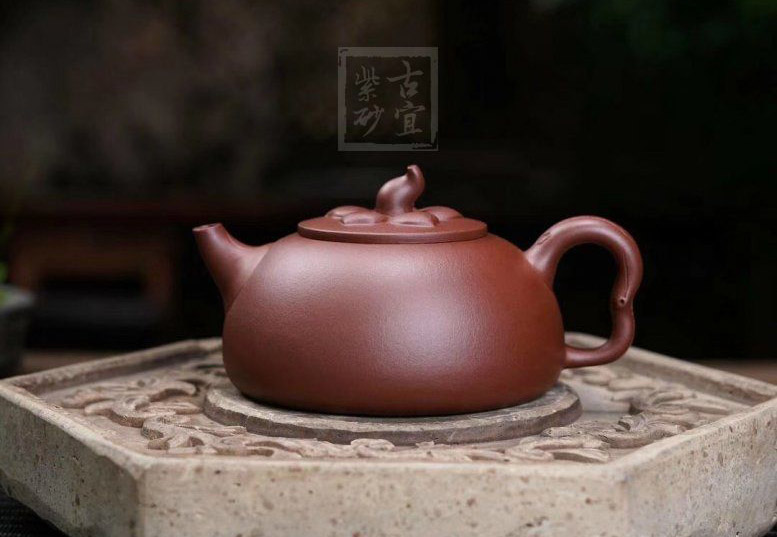 《海棠》宜兴纯手工红皮龙茶壶紫砂茶具